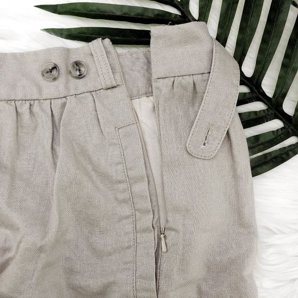 Anthro ETT TWA Taupe Silver Shimmer Skirt-Pockets! - Picture 3 of 6